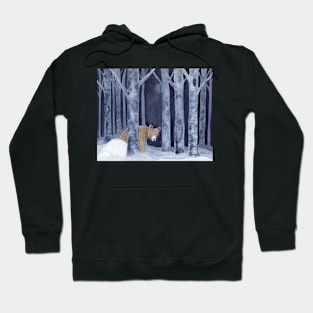 Bear in the Forest Whimsical Watercolor Illustration Hoodie